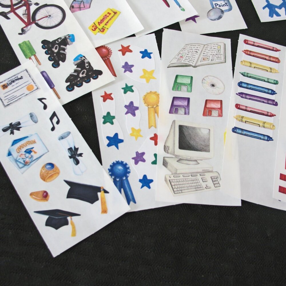 Lot of Stickers, Studio, Block, School, Rollerblades, Bicycle. - Picture 6 of 10